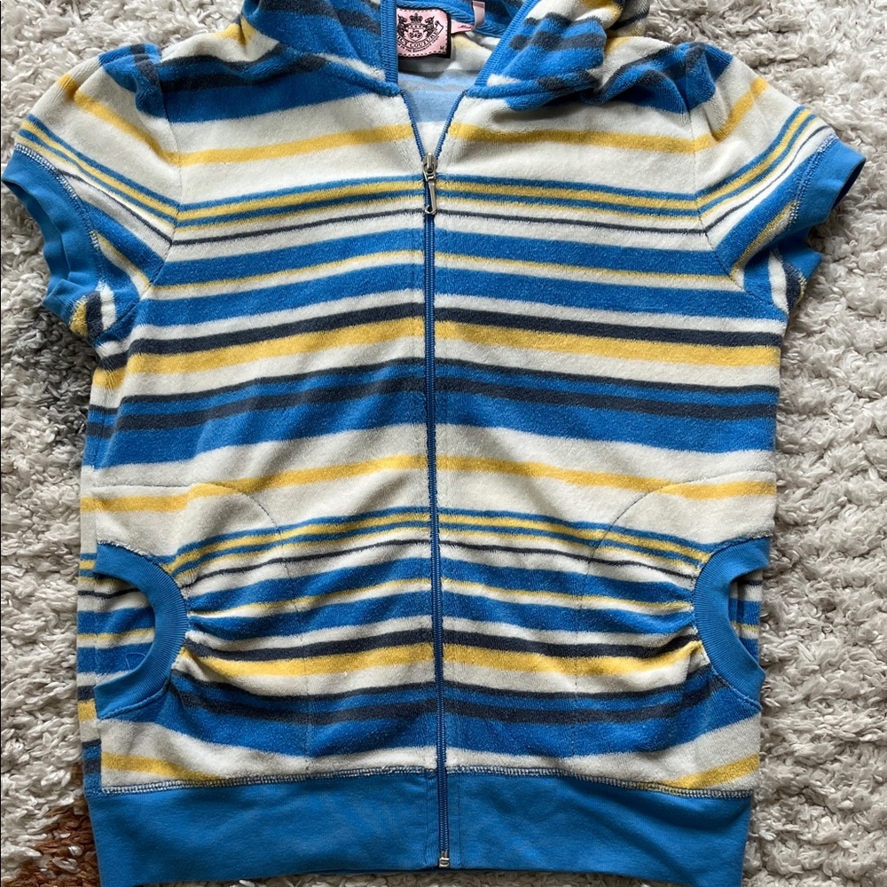 Juicy Couture Blue and Yellow Striped Women’s Hoodie